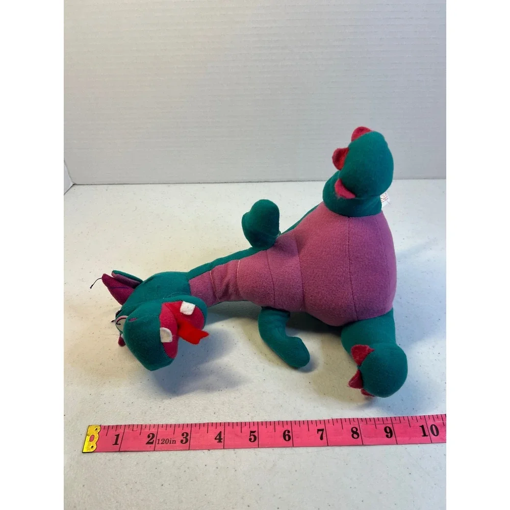 Vintage 1995 Acme Premium Supply Dragon Plush Teal Pink Purple 10